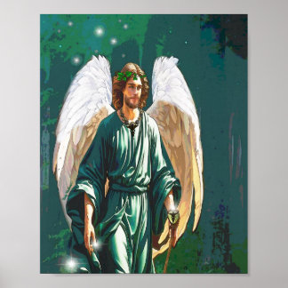Erzengel Raphael Engel der Heilung Wandkunst Druck Poster