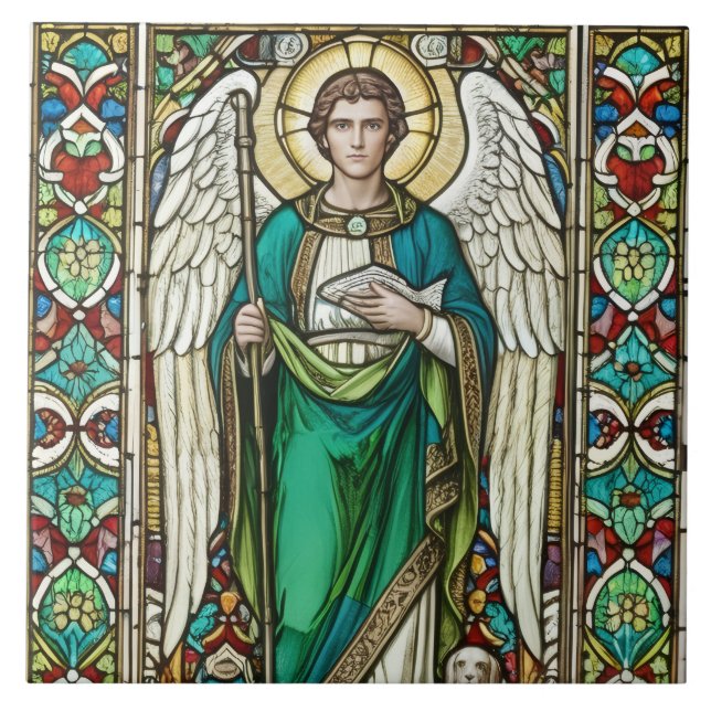 Erzengel Raphael - Engel Raphael Fliese (Vorderseite)