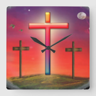 Erzeugnisse der Kalvarien Quadratische Wanduhr