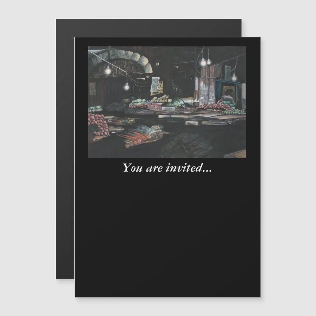 Erzeugnisse einer gequälten Ernte, Jerusalem Magneteinladung (Vorne/Hinten)