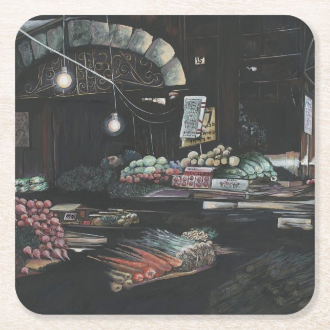 Erzeugnisse einer gequälten Ernte, Jerusalem Rechteckiger Pappuntersetzer (Vorderseite)