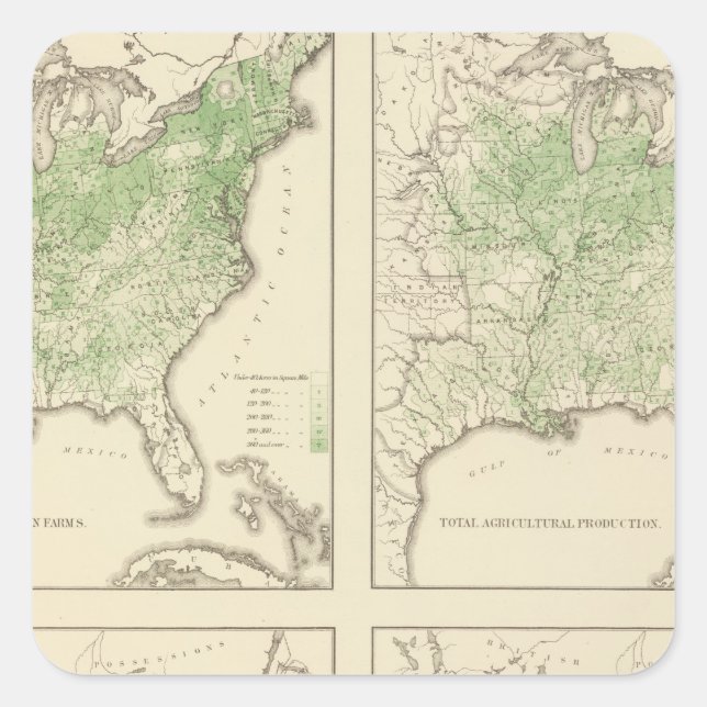 Erzeugung von Mais und Milcherzeugnissen, US-Litho Quadratischer Aufkleber (Vorderseite)