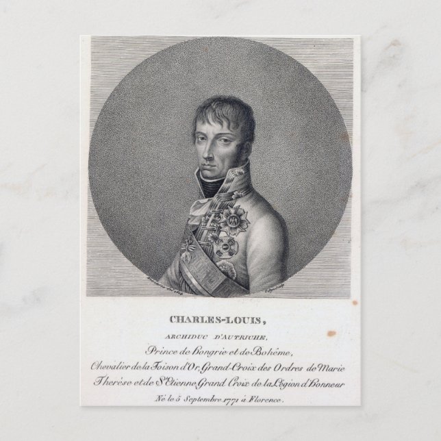 Erzherzog Charles von Österreich Postkarte (Vorderseite)