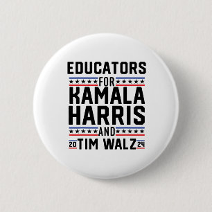 Erzieher für Kamala Harris und Tim Wheimer 2024 Button