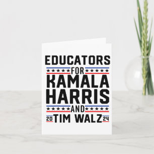 Erzieher für Kamala Harris und Tim Wheimer 2024 Karte