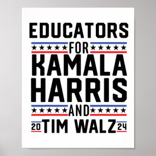 Erzieher für Kamala Harris und Tim Wheimer 2024 Poster