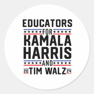 Erzieher für Kamala Harris und Tim Wheimer 2024 Runder Aufkleber