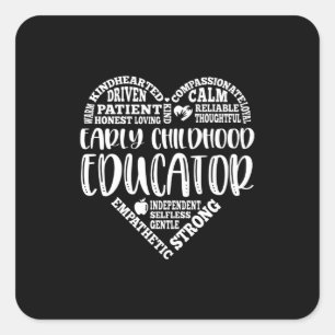 Erzieher im frühen Kindesalter, Lehrer Quadratischer Aufkleber