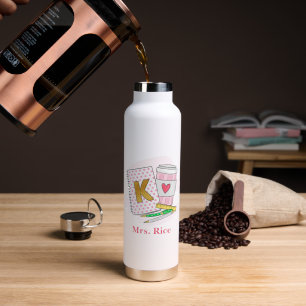 Erzieherin Personalisierte Rosa Schule Trinkflasche