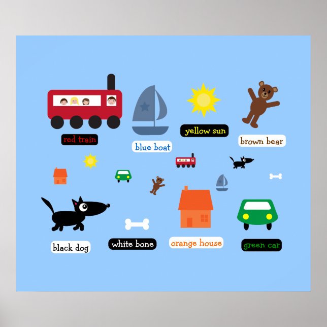 Erzieherisches Kinderposter über Farbe Poster (Vorne)