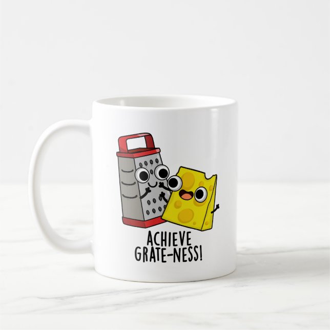 Erzielen von Gratness Funny Cheese Puns Kaffeetasse (Links)