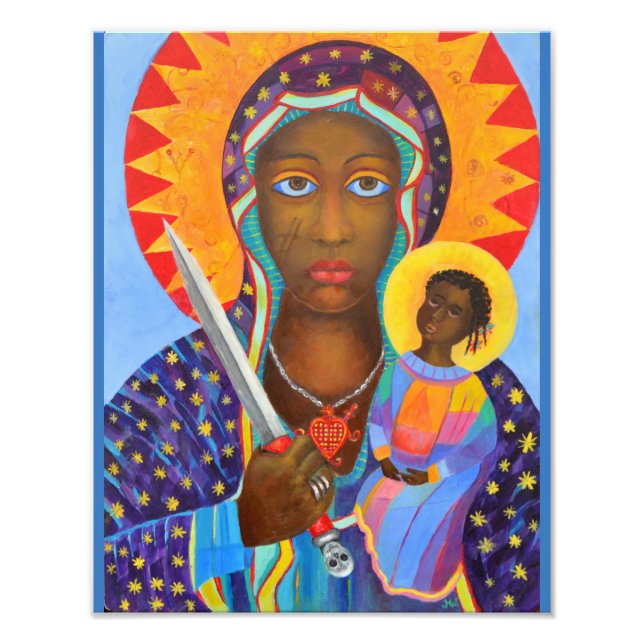 Erzulie Dantor Black Madonna Voodoo Lwa Fotodruck (Vorne)