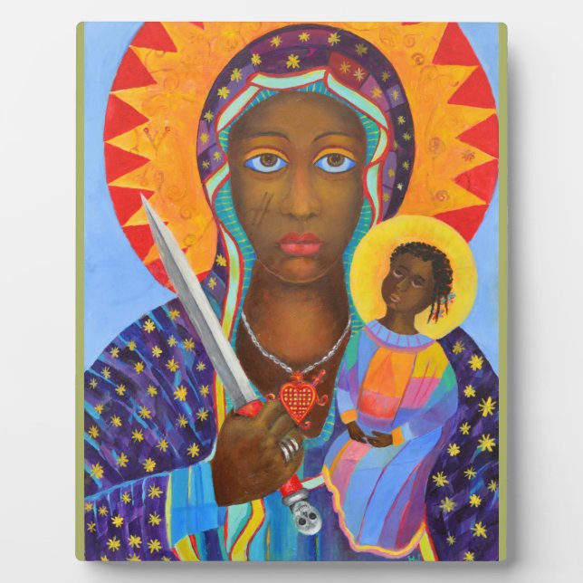 Erzulie Dantor Black Madonna Voodoo Lwa Fotoplatte (Vorderseite)