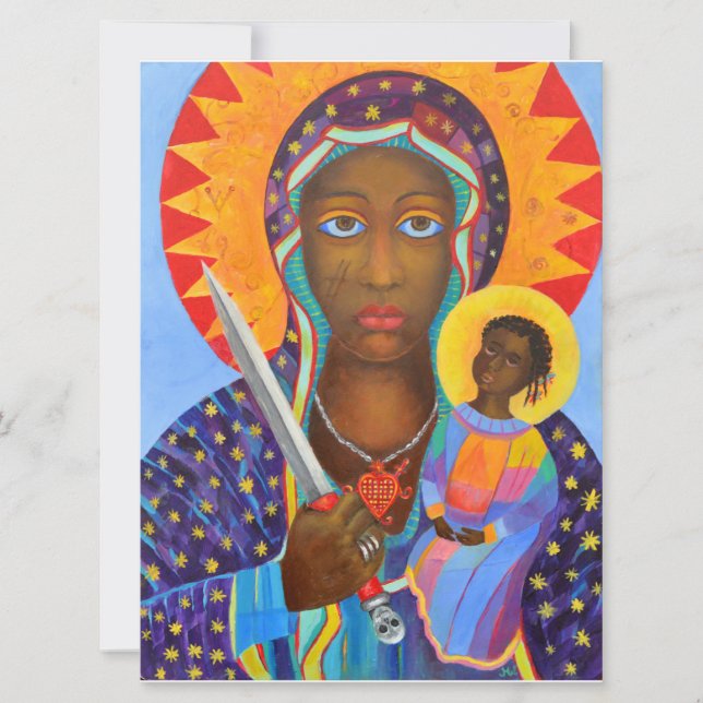 Erzulie Dantor Black Madonna Voodoo Lwa Karte (Vorderseite)