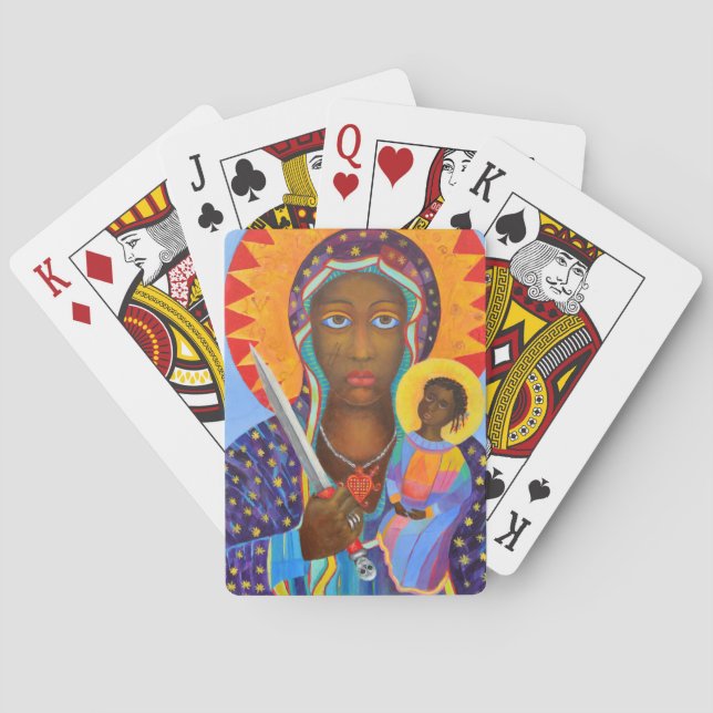 Erzulie Dantor Black Madonna Voodoo Lwa Spielkarten (Rückseite)