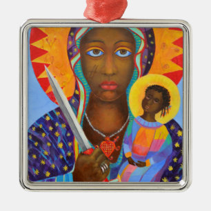 Erzulie Dantor Black Madonna Voodoo Ornament Aus Metall