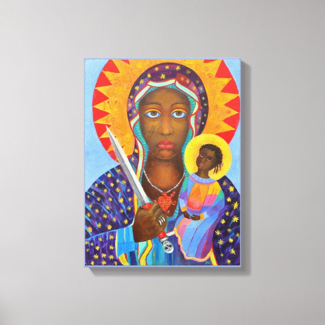 Erzulie Dantor Haitian Voodoo Black Madonna Ezili Leinwanddruck (Vorderseite)