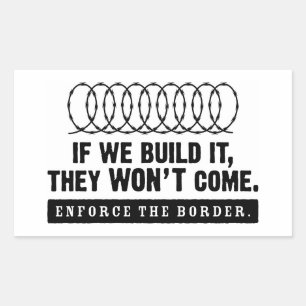 Erzwingen Sie die Grenze! Rechteckiger Aufkleber