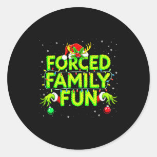 Erzwungene Familien-Spaß-Weihnachts-Shirts passend Runder Aufkleber