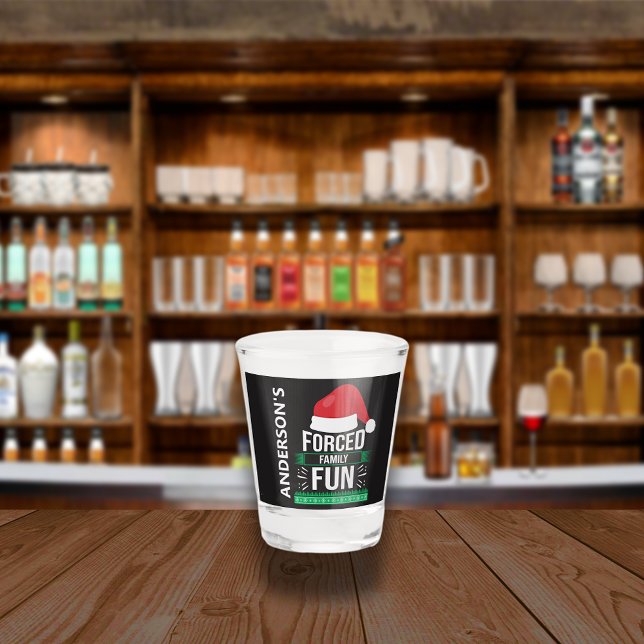 Erzwungener Familienspass Weihnachten Spaß Schnapsglas (Von Creator hochgeladen)