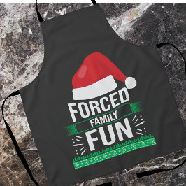 Erzwungener Familienspass Weihnachten Spaß Schürze