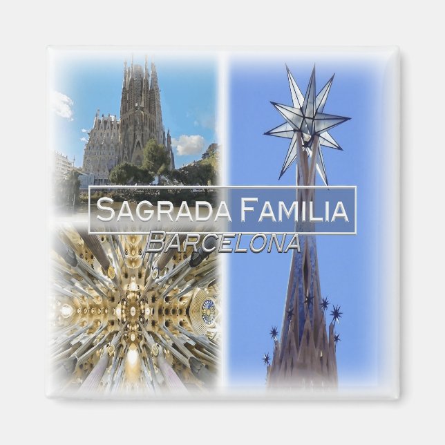 ES0127 Europe, Spanien, Barcelona, Sagrada Familia Magnet (Vorne)