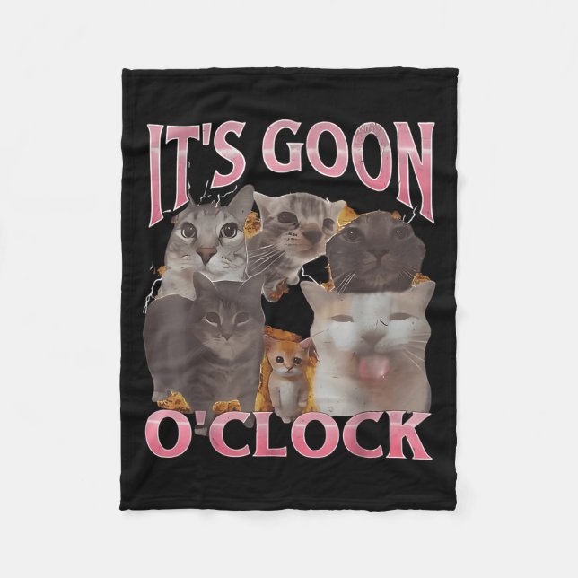 Es's Goon O'clock Funny Cat Ironic Meme Me Fleecedecke (Vorderseite)