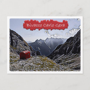 Es - Alphütte Bivacco Carlo Gera - Dolomiti - Postkarte
