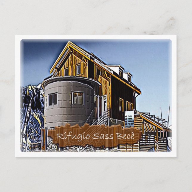Es - Alphütte Sass Bece - Dolomiti Postkarte (Vorderseite)