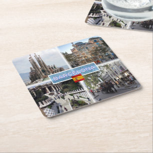 ES Barcelona - Sagrada Familia - Casa Batllo Rechteckiger Pappuntersetzer