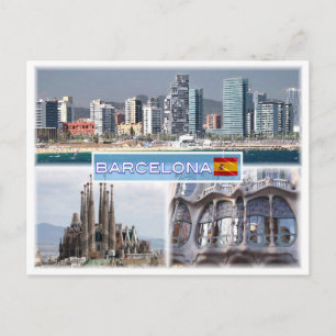 ES Barcelona - Skyline - Skyline - Sagrada Familia Postkarte