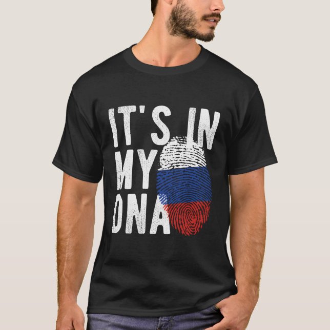 Es befindet sich in meinem DNA-Russland-Flag Finge T-Shirt (Vorderseite)