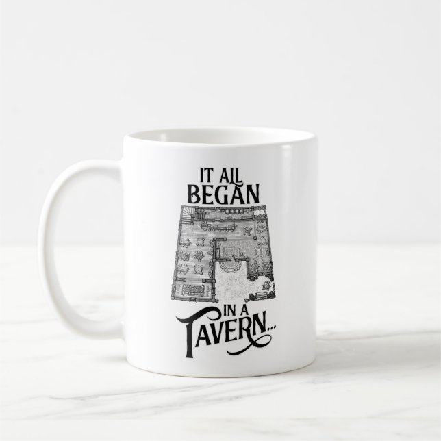 Es begann alles in einer Tavern Old School RPG Kar Kaffeetasse (Links)