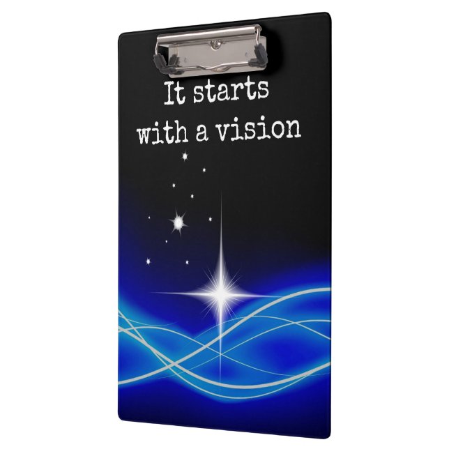 Es beginnt mit einem Visions-Klemmbrett Klemmbrett (Links)