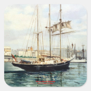 Es bemannt/bemannt/Seascape Quadratischer Aufkleber