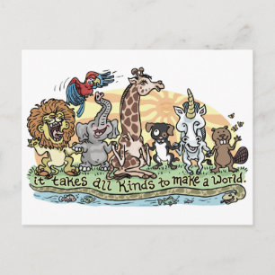 Es braucht alle Arten, eine Welt zu schaffen Postkarte