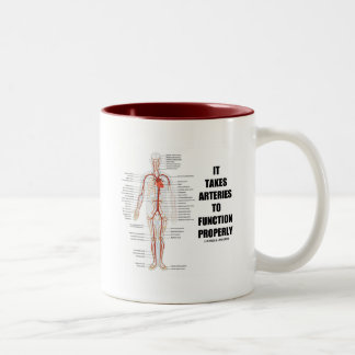 Es braucht Arterien, um richtig zirkulatorisch zu  Zweifarbige Tasse