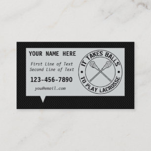 Es braucht Balls, um Lacrosse Visitenkarten zu spi Visitenkarte