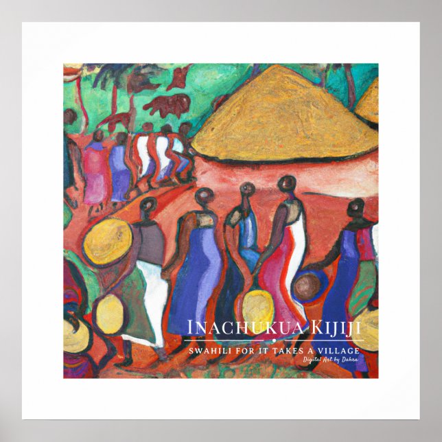 Es braucht ein Dorf - afrikanisches Kulturerbe-Rah Poster (Vorne)