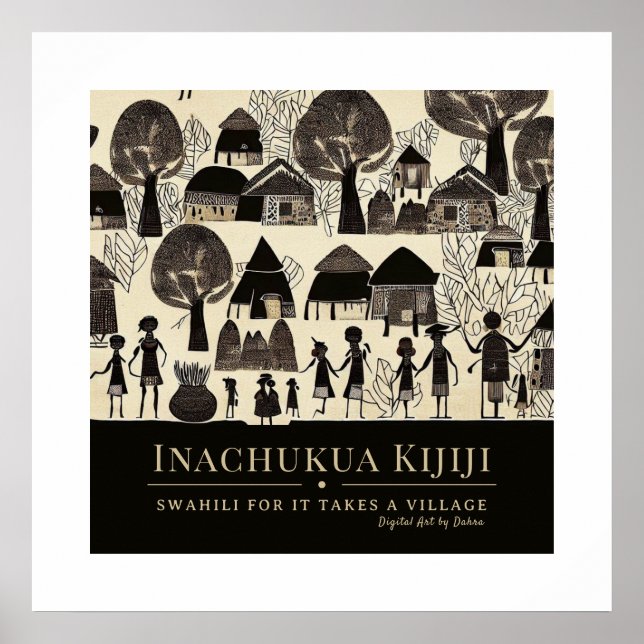Es braucht ein Dorf - afrikanisches Kulturerbe-Rah Poster (Vorne)