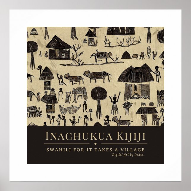 Es braucht ein Dorf - afrikanisches Kulturerbe-Rah Poster (Vorne)