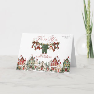 Es braucht ein Dorf Weihnachten Baby Shower Dankeskarte