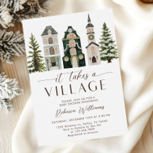 Es braucht ein Dorf Weihnachten Baby Shower