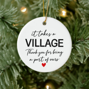 Es braucht ein Dorf Weihnachtsbaumschmuck, Danke G Keramik Ornament