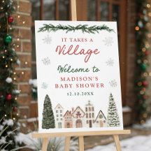 Es braucht ein Dorf Winter-Baby-Shower-Willkommens