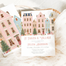 Es braucht ein Dorf Winter Rosa Baby Mädchen Dusch