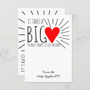 Es braucht ein großes Herz, um die Lehrerkarte zu  Einladung