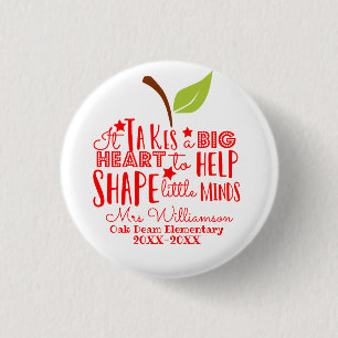 es braucht ein großes Herz, um kleine Geister Apf Button