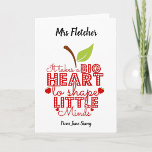 es braucht ein großes Herz, um kleine Geister Apfe Karte