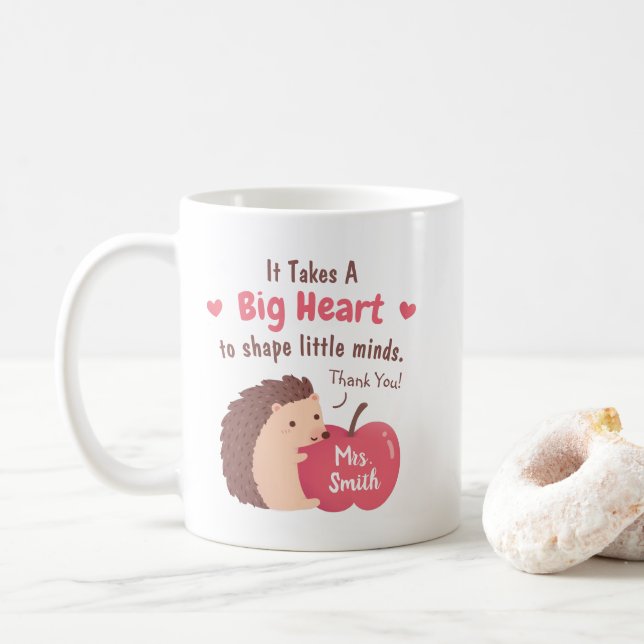 Es braucht ein großes Herz, um kleine Minds Apfel  Kaffeetasse (Mit Donut)